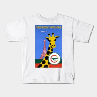 Vintage Travel Poster Cameroon Airlines Kids T-Shirt